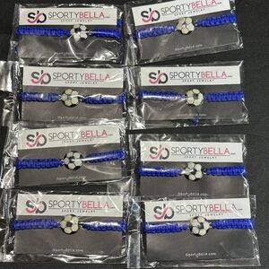 J456 Bulk Bundle of 8 NWT Sporty Bella Adjustable Soccer Bracelets